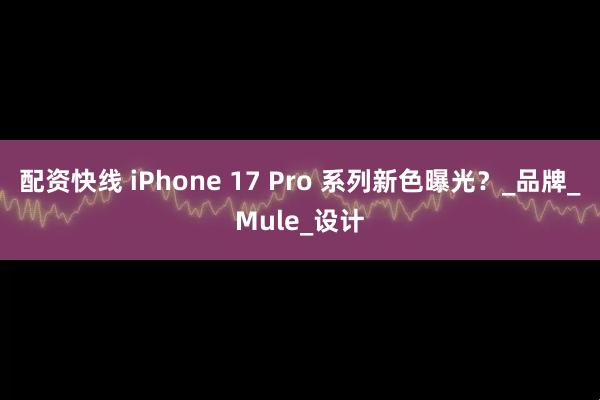 配资快线 iPhone 17 Pro 系列新色曝光？_品牌_Mule_设计